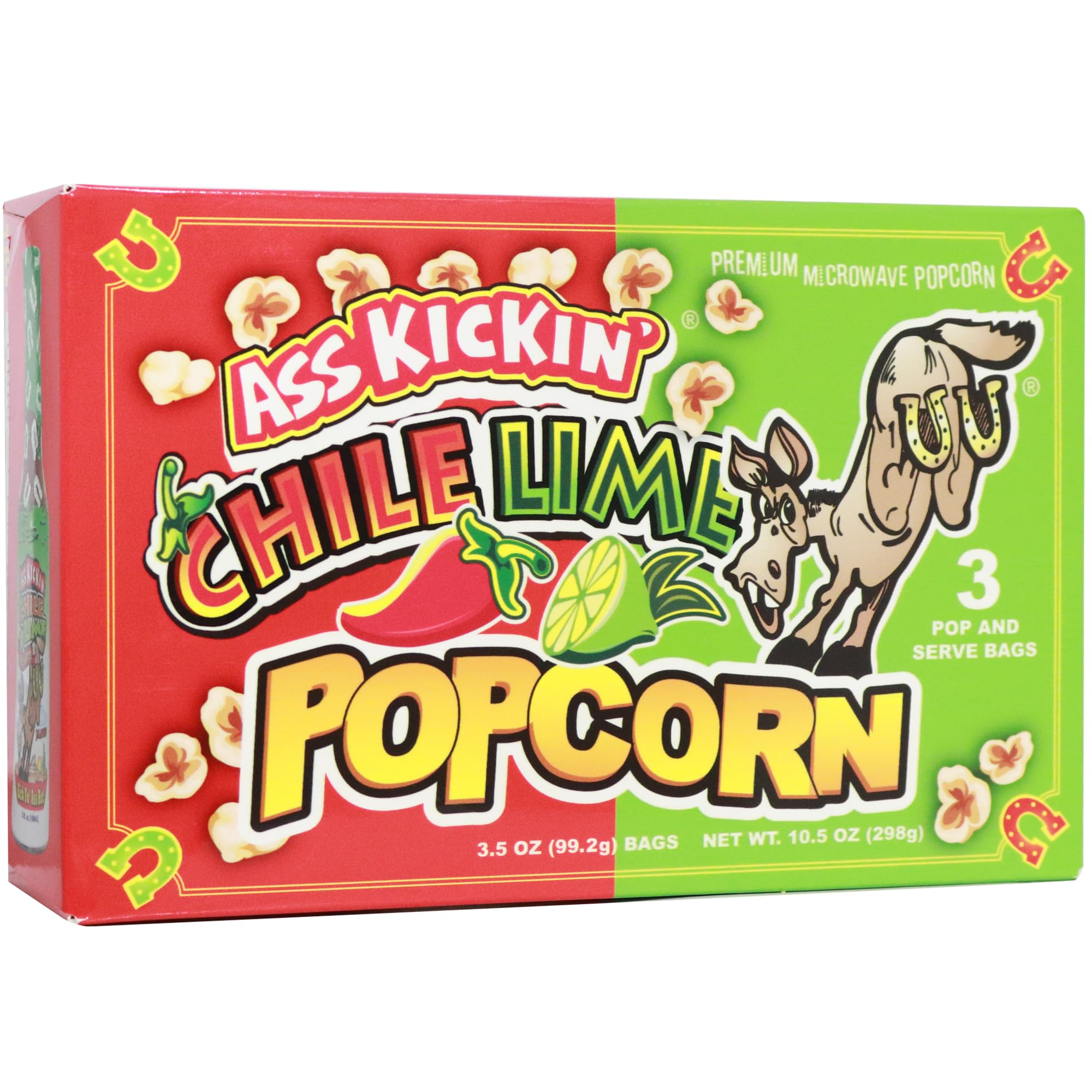 Amazon.com: ASS KICKIN' Chile Lime Microwave Popcorn Bags - 3 Pack